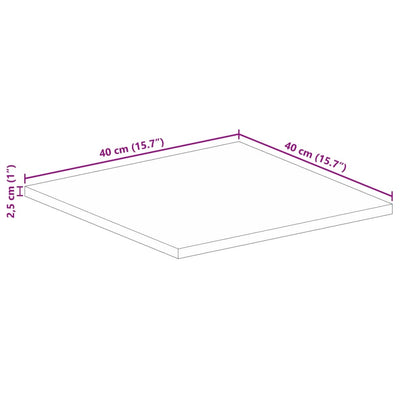 Tischplatte 40x40x2,5 cm Quadratisch Altholz Massiv