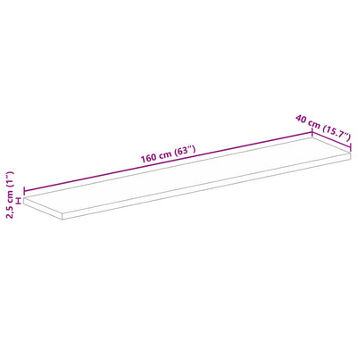 Tischplatte 160x40x2,5 cm Rechteckig Altholz Massiv