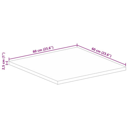 Tischplatte 60x60x2,5 cm Quadratisch Altholz Massiv