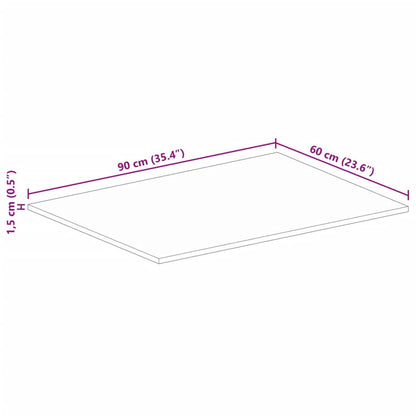 Tischplatte 90x60x1,5 cm Rechteckig Altholz Massiv