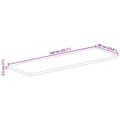 Tischplatte 140x60x2,5 cm Rechteckig Altholz Massiv