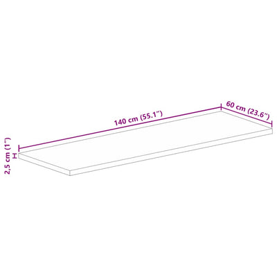 Tischplatte 140x60x2,5 cm Rechteckig Altholz Massiv