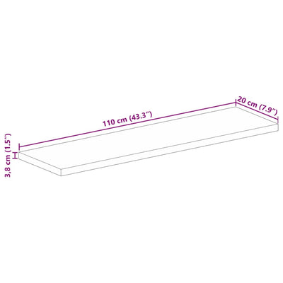 Tischplatte 110x20x3,8 cm Rechteckig Altholz Massiv