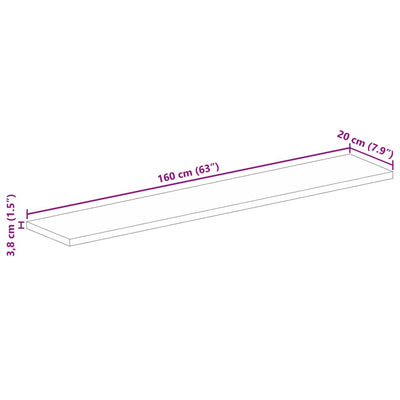 Tischplatte 160x20x3,8 cm Rechteckig Altholz Massiv