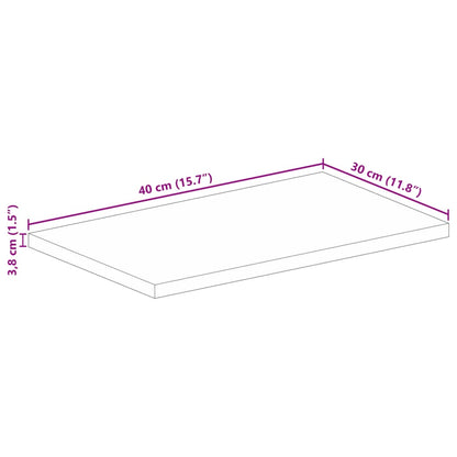 Tischplatte 40x30x3,8 cm Rechteckig Altholz Massiv