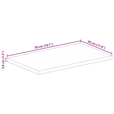 Tischplatte 50x30x3,8 cm Rechteckig Altholz Massiv