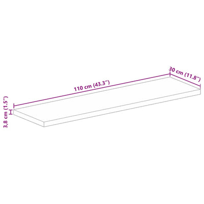 Tischplatte 110x30x3,8 cm Rechteckig Altholz Massiv