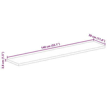 Tischplatte 140x30x3,8 cm Rechteckig Altholz Massiv