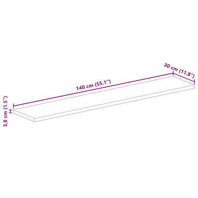 Tischplatte 140x30x3,8 cm Rechteckig Altholz Massiv