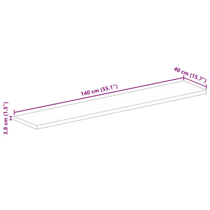 Tischplatte 140x40x3,8 cm Rechteckig Altholz Massiv