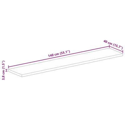 Tischplatte 140x40x3,8 cm Rechteckig Altholz Massiv