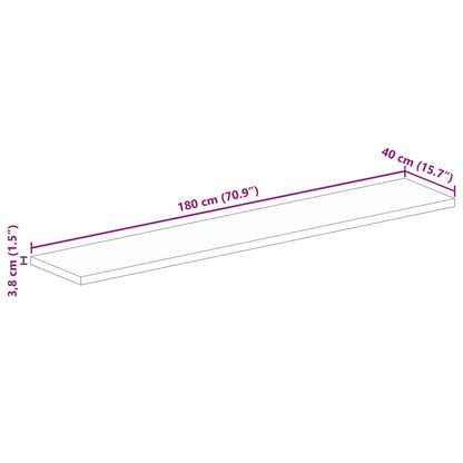 Tischplatte 180x40x3,8 cm Rechteckig Altholz Massiv