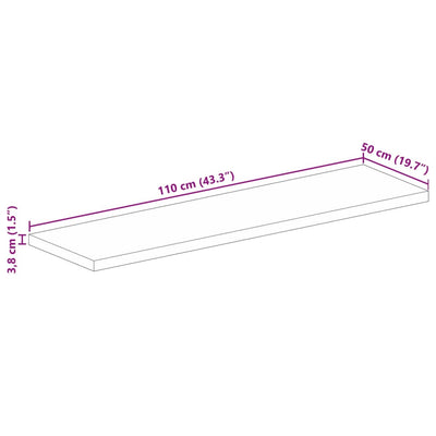 Tischplatte 110x50x3,8 cm Rechteckig Altholz Massiv