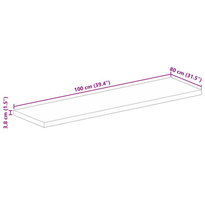 Tischplatte 100x80x3,8 cm Rechteckig Altholz Massiv