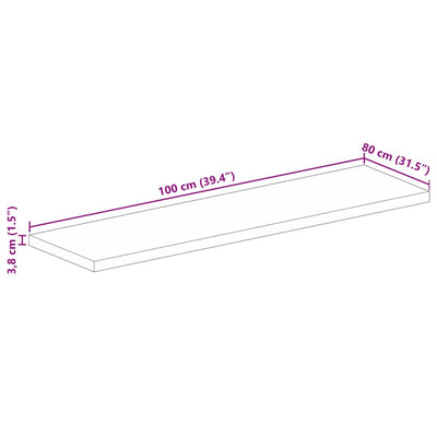 Tischplatte 100x80x3,8 cm Rechteckig Altholz Massiv