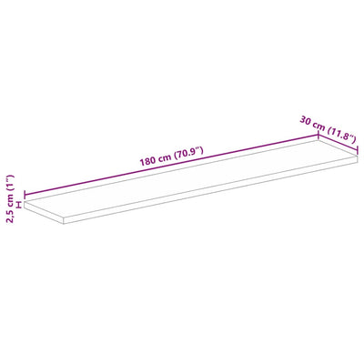 Tischplatte 180x30x2,5 cm Rechteckig Altholz Massiv