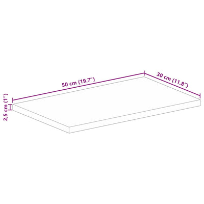 Tischplatte 50x30x2,5 cm Rechteckig Raues Massivholz Mango