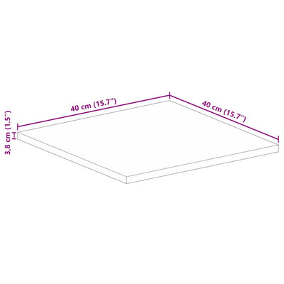 Tischplatte 40x40x3,8 cm Quadratisch Massivholz Mango