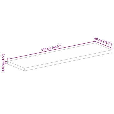 Tischplatte 110x40x3,8 cm Rechteckig Massivholz Mango