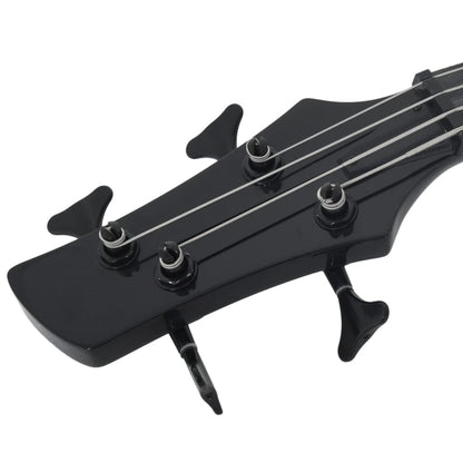 E-Bass für Anfänger mit Tasche Schwarz 4/4 46"