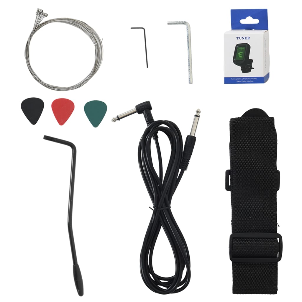 Chitarra elettrica per principianti con borsa, nera, misura 4/4, 39"