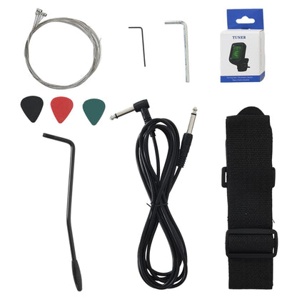 Chitarra elettrica per principianti con borsa, nera, misura 4/4, 39"