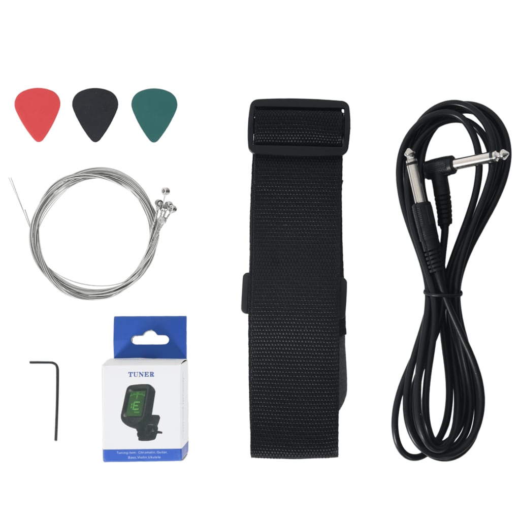 Chitarra elettrica per bambini con borsa, marrone e bianca, misura 3/4, 30"