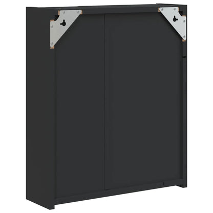 Spiegelschrank mit LED-Beleuchtung Schwarz 45x13x52 cm