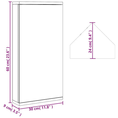 Eck-Spiegelschrank Weiß 30x24x60 cm