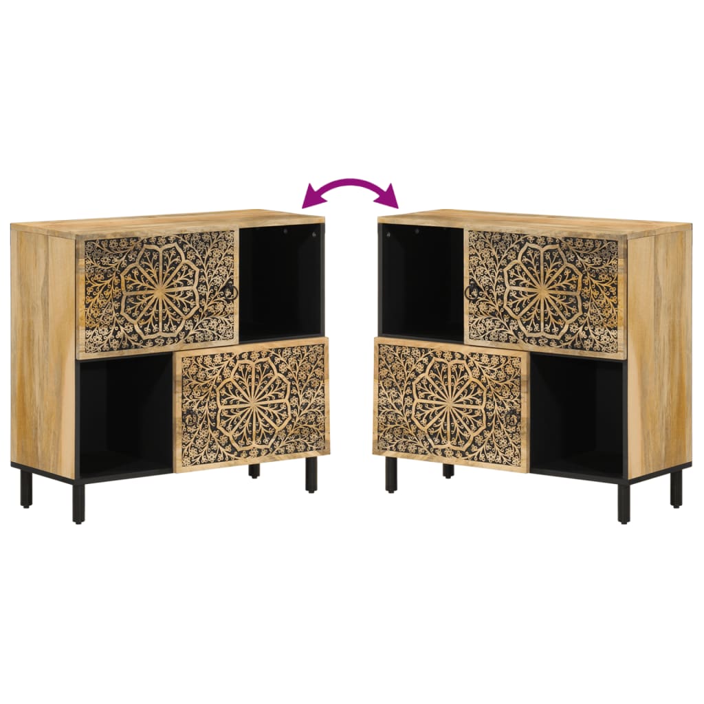 Beistellschrank 80x33x75 cm Massivholz Mango