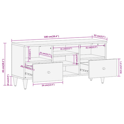 TV-Schrank 100x33x46 cm Massivholz Mango