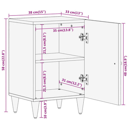 Badschrank 38x33x58 cm Massivholz Mango