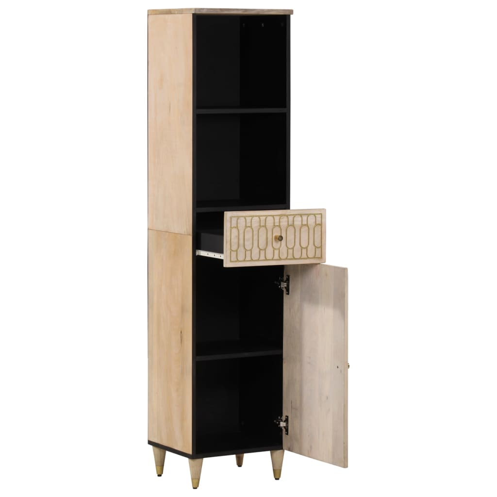 Badschrank 38x33x160 cm Massivholz Mango