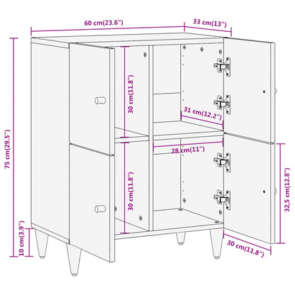 Beistellschrank 60x33x75 cm Massivholz Mango