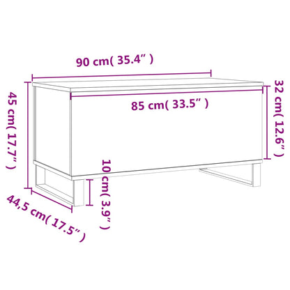 Couchtisch Schwarz 90x44,5x45 cm Holzwerkstoff