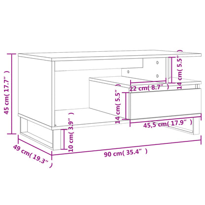 Couchtisch Betongrau 90x49x45 cm Holzwerkstoff