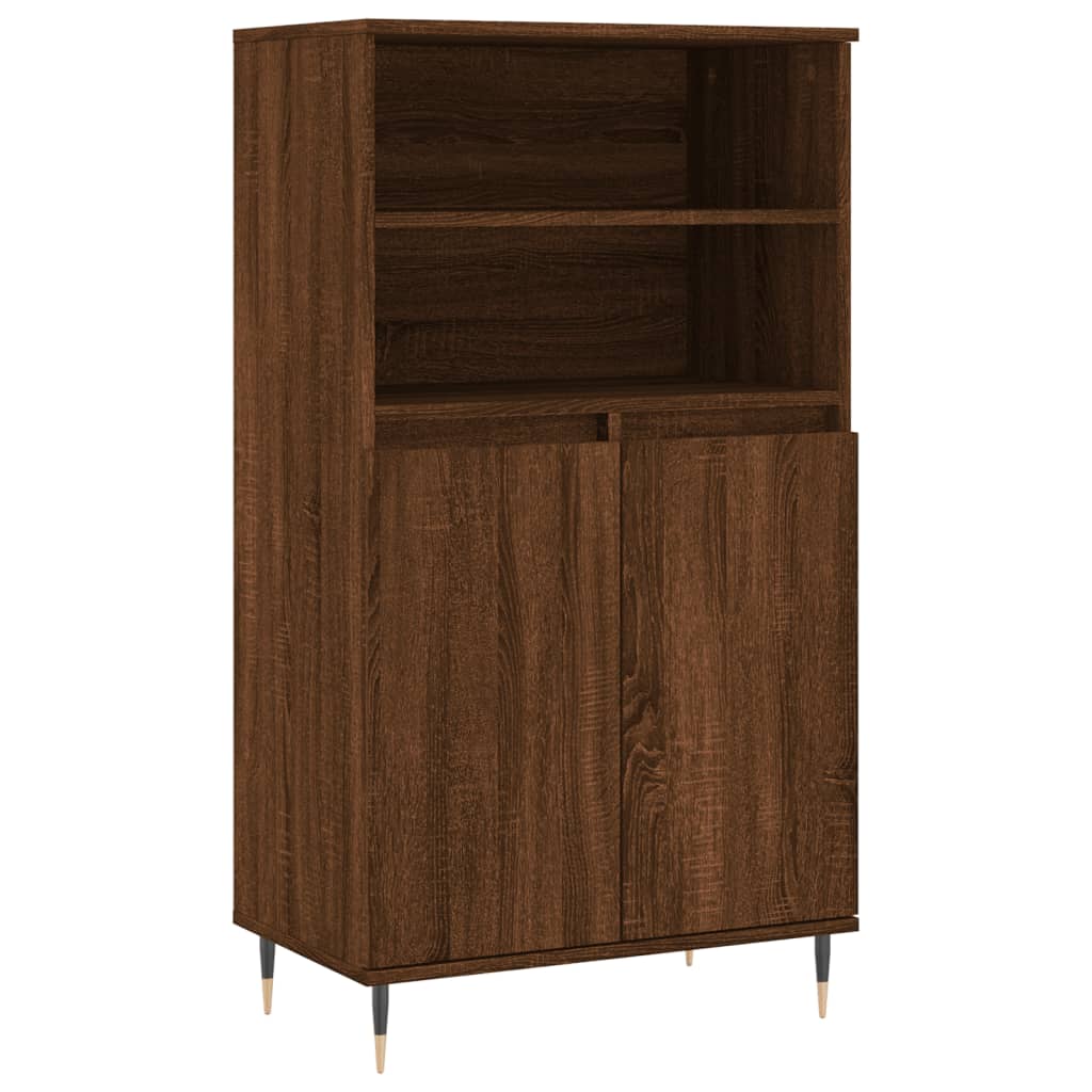 Highboard Braun Eichen-Optik 60x36x110 cm Holzwerkstoff