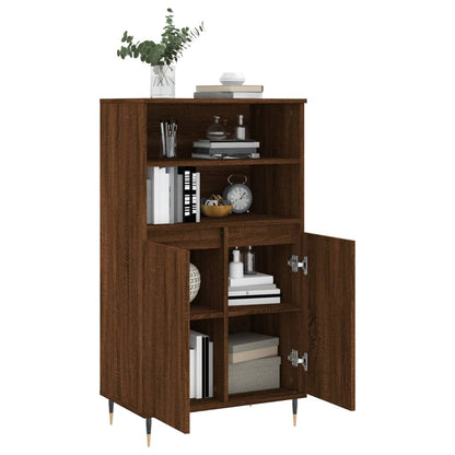 Highboard Braun Eichen-Optik 60x36x110 cm Holzwerkstoff