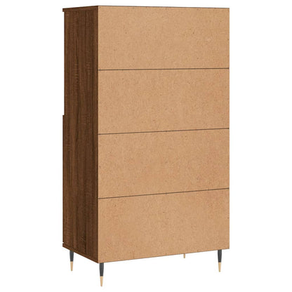 Highboard Braun Eichen-Optik 60x36x110 cm Holzwerkstoff