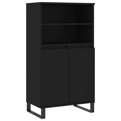 Highboard Schwarz 60x36x110 cm Holzwerkstoff