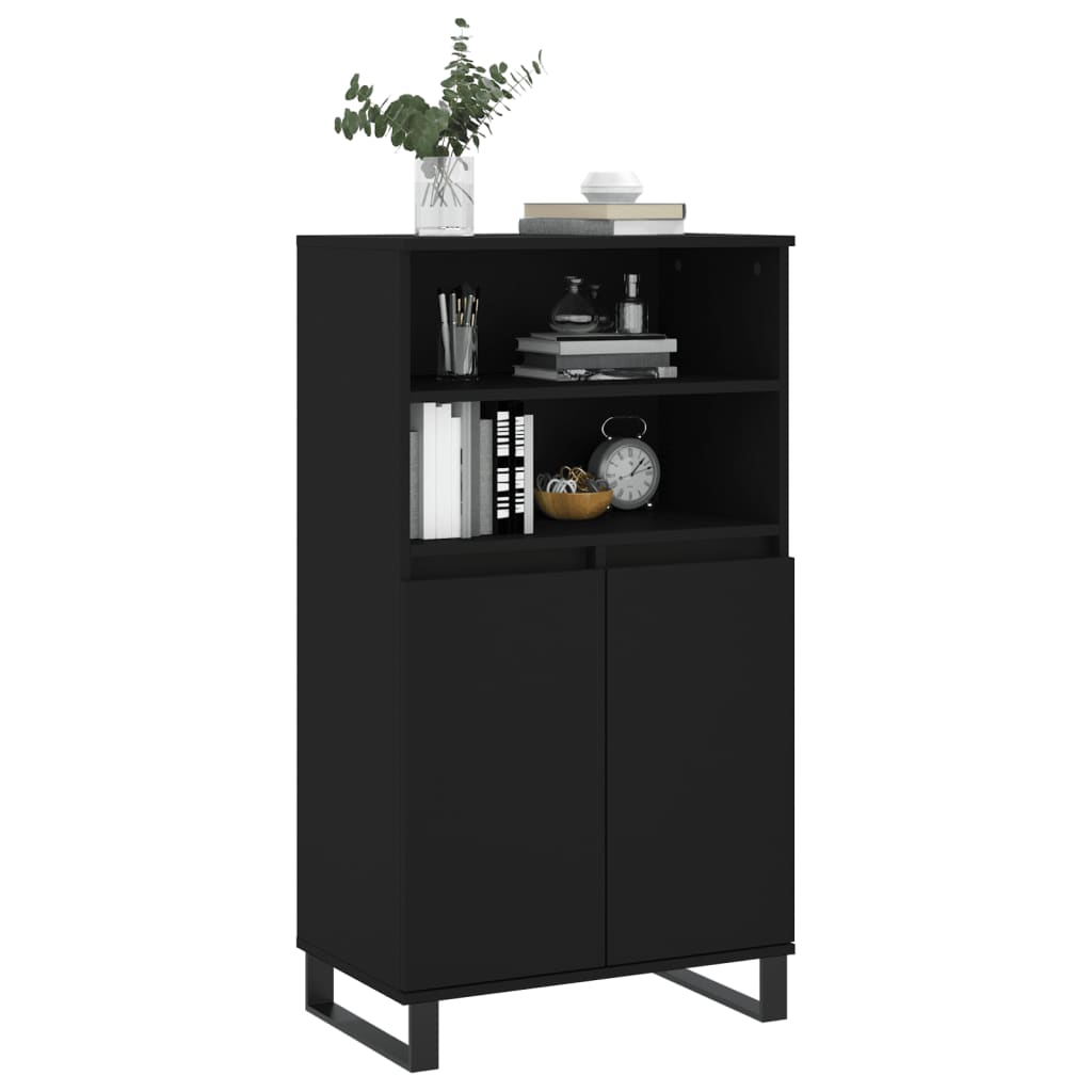 Highboard Schwarz 60x36x110 cm Holzwerkstoff