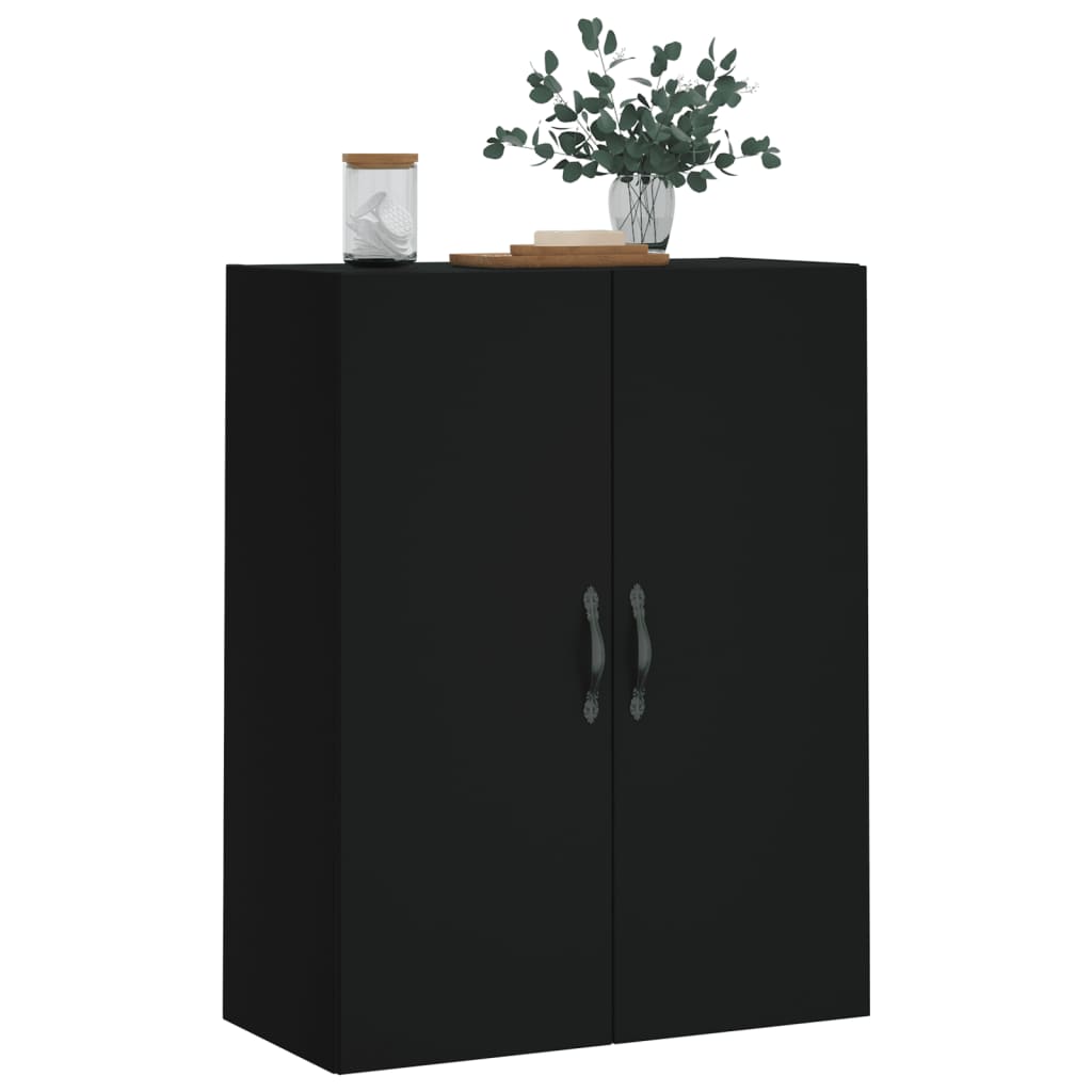 Wandschrank Schwarz 69,5x34x90 cm Holzwerkstoff