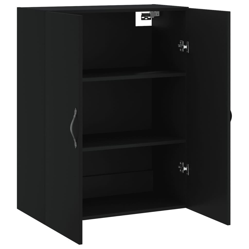 Wandschrank Schwarz 69,5x34x90 cm Holzwerkstoff