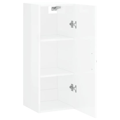 Wandschrank Hochglanz-Weiß 34,5x34x90 cm Holzwerkstoff