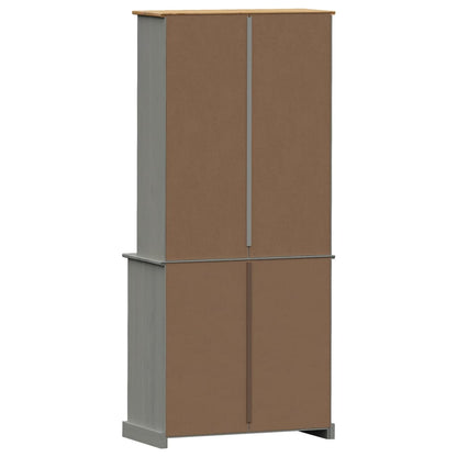 Highboard VIGO Grau 80x40x176 cm Massivholz Kiefer