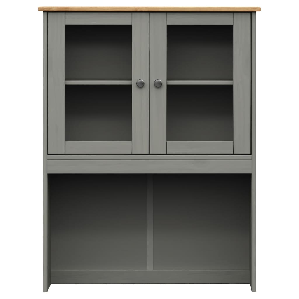 Highboard VIGO Grau 80x40x176 cm Massivholz Kiefer