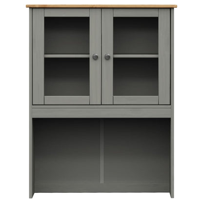 Highboard VIGO Grau 80x40x176 cm Massivholz Kiefer