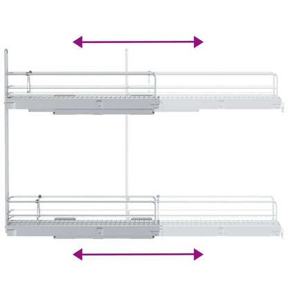Küchen-Drahtkorb 2-stufig Ausziehbar Silbern 47x12x56 cm
