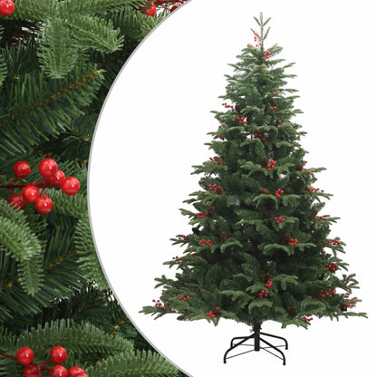 Künstlicher Weihnachtsbaum Klappbar mit Zapfen & Beeren 210 cm