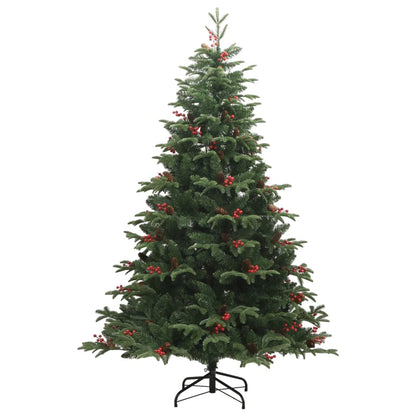 Künstlicher Weihnachtsbaum Klappbar mit Zapfen & Beeren 210 cm